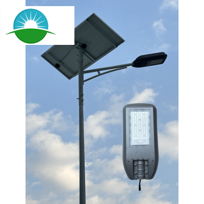Sistema de alumbrado público solar doble 150W, 58Lux, luz de mástil alto